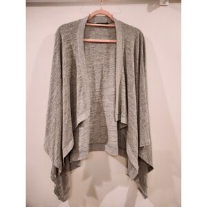 Banana Republic Shawl Heather Gray Open Front Hi Low Hem Cardigan Drape One Size